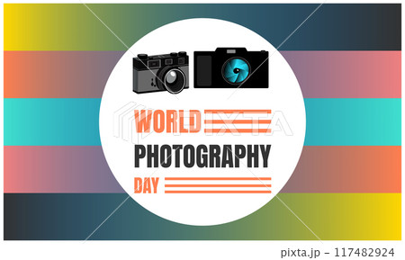 world photography day, poster and banner design for world photography day 117482924