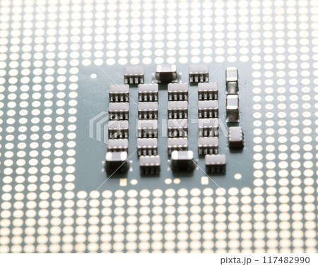 microprocessor for computer, chip, high-resolution photo 117482990