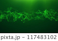 Abstract background of green plexus connected by lines and dots, nodes. Smooth motion scientific pattern. Neural networks concept on green background. Intersection 4k	 117483102