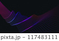 Digital wave on a black background. Multicolored wave minimalistic. Designer template, Technological event. Rainbow spectrum data stream. Modern clean creative gradient. 4k computer screensaver.	 117483111