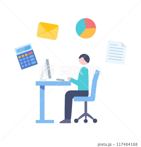 仕事をする男性 仕事をする男性 117484188