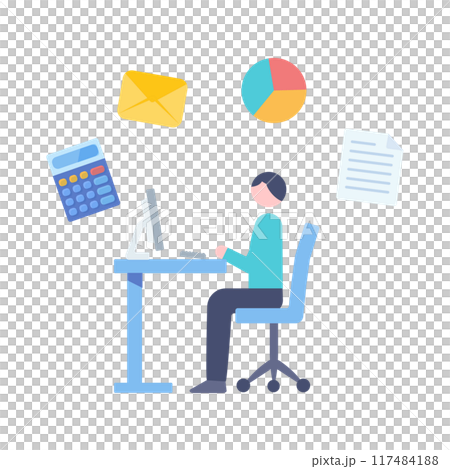 仕事をする男性 仕事をする男性 117484188