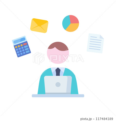 デスクワーク　男性 117484189