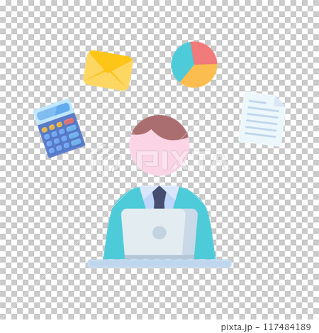 デスクワーク　男性 117484189