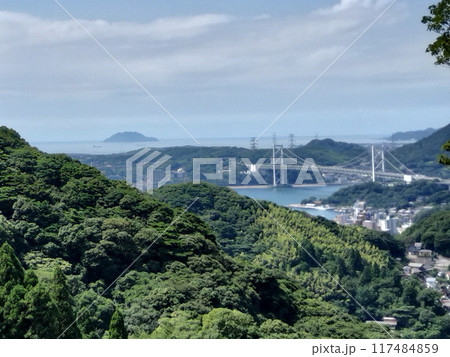 関門橋、関門海峡、日本海、蓋井島、門司、下関 117484859