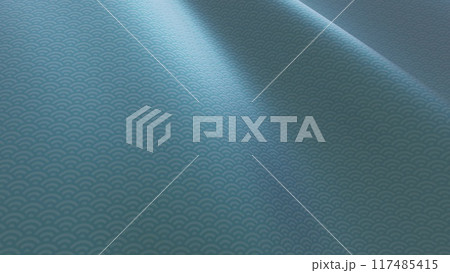 風に揺れる美しい日本文様の布・反物・着物 風に揺れる美しい日本文様の布・反物・着物 117485415