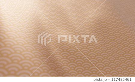 風に揺れる美しい日本文様の布・反物・着物 117485461