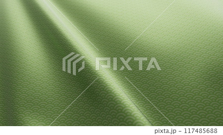 風に揺れる美しい日本文様の布・反物・着物 風に揺れる美しい日本文様の布・反物・着物 117485688