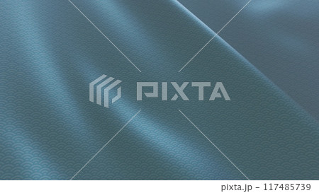 風に揺れる美しい日本文様の布・反物・着物 風に揺れる美しい日本文様の布・反物・着物 117485739