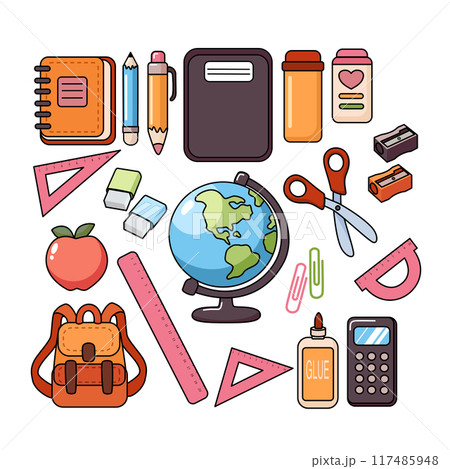 School supplies set. Back to school. 117485948