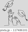 University Graduation celebration with throwing cap 117486101