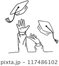 University Graduation celebration with throwing cap 117486102