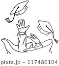 University Graduation celebration with throwing cap 117486104