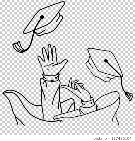 University Graduation celebration with throwing cap University Graduation celebration with throwing cap 117486104
