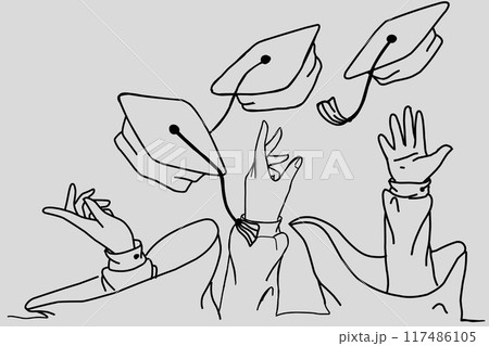 University Graduation celebration with throwing cap 117486105