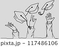 University Graduation celebration with throwing cap 117486106