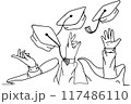 University Graduation celebration with throwing cap 117486110