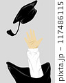University Graduation celebration with throwing cap 117486115