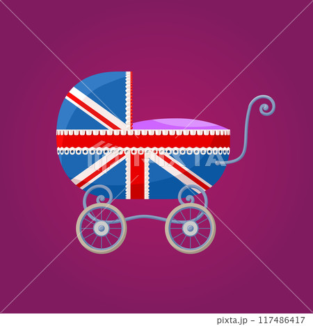 Baby carriage with British flag 117486417