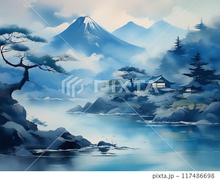 日本の美しい風景を描いた絵画 日本の美しい風景を描いた絵画 117486698