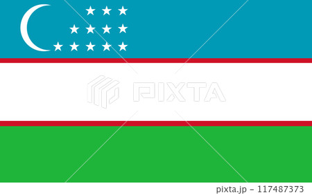 flag of Uzbekistan. flag of Asiatic country. Uzbek state flag 117487373