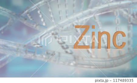 The Zinc text on dna Background for sci or health concept 3d rendering. The Zinc text on dna Background for sci or health concept 3d rendering. 117489335