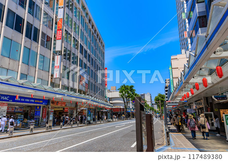 神奈川県　横須賀市　横須賀中央大通り沿いの繁華街 117489380
