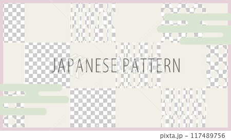 具有淺色霧霾圖案和框架的日本圖案背景 具有淺色霧霾圖案和框架的日本圖案背景 117489756