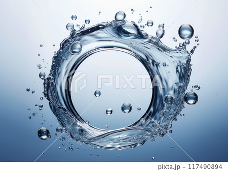 青い水の輪 117490894