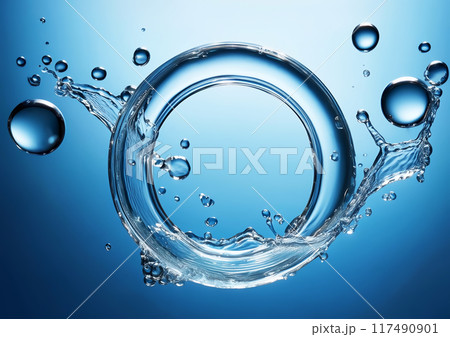 水の輪の形をした抽象的な水 117490901