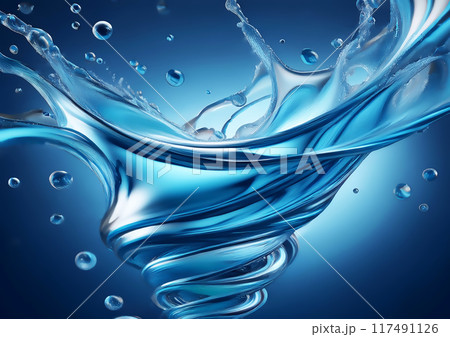 渦巻く青い水 117491126