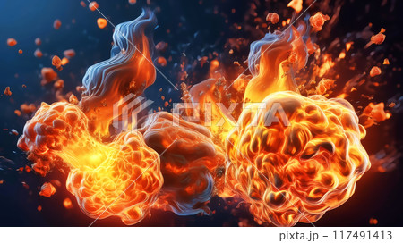 炎が渦巻く抽象的な背景 炎が渦巻く抽象的な背景 117491413