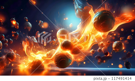 炎が渦巻く抽象的な背景 炎が渦巻く抽象的な背景 117491414