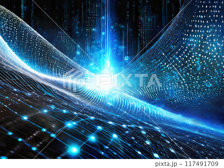 抽象的な青い光線 117491709