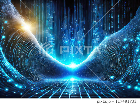 抽象的な青い光線 抽象的な青い光線 117491733