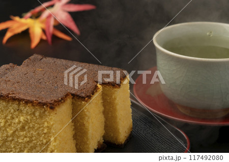 カステラ カステラと緑茶 カステラ カステラと緑茶 117492080