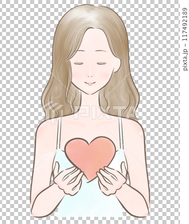 Heart Girl Brown Main Line No Bangs Brown Hair 117492189