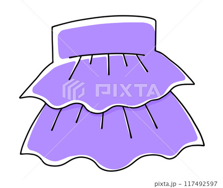 ゆるめシンプルティアードミニスカート　ベタ塗り 117492597