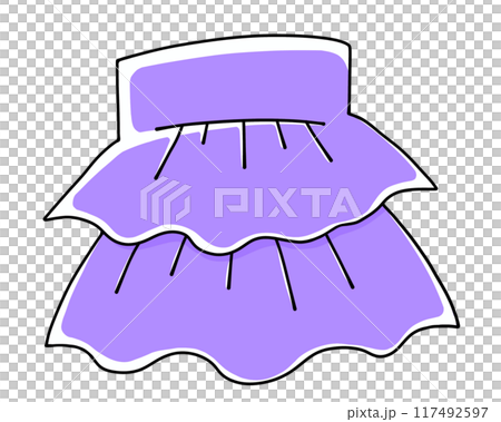 ゆるめシンプルティアードミニスカート　ベタ塗り 117492597