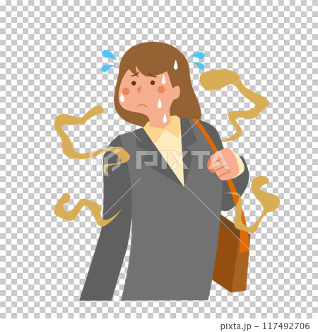 汗と体臭が気になる女性 117492706