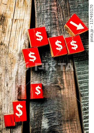 暴落する金融チャートと市場崩壊とコピースペース 117493170