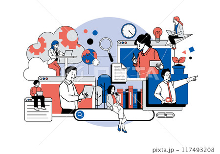 人物 ビジネスおしゃれイラスト素材 117493208