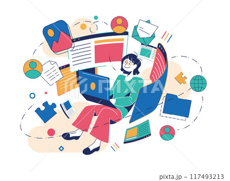 仕事をする女性 117493213