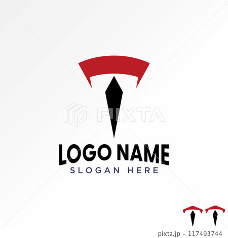Logo design graphic concept creative premium vector stock letter initial T font costume automotive art fast technology. Related to monogram typography 117493744