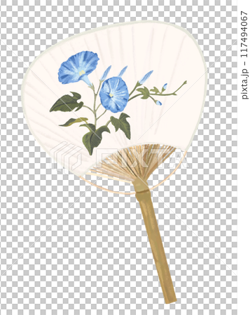 扇子(牽牛花)淺藍色 扇子(牽牛花)淺藍色 117494067