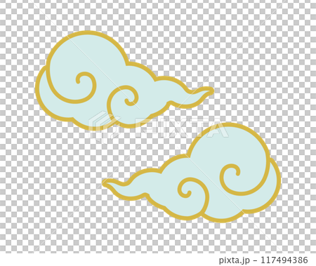 祥雲插畫日本圖案透明背景 117494386