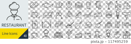 Restaurant icon set 117495259