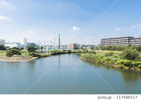 鶴見川と矢上川の合流地点より矢上川流方向 鶴見川と矢上川の合流地点より矢上川流方向 117496517