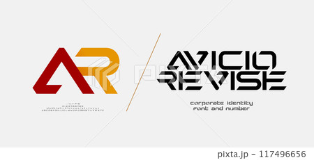 AR logo font and number. ci corporate identity sport modern alphabet fonts. Technology typography logos for sport, game, abstract, digital, fashion, digital, future, creative, future, techno. vector AR logo font and number. ci corporate identity sport modern alphabet fonts. Technology typography logos for sport, game, abstract, digital, fashion, digital, future, creative, future, techno. vector 117496656