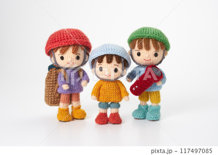 あみぐるみ人形　防災訓練 117497085